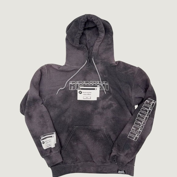 Broken Promises Other - Broken Promises Same Offline Mineral Wash Hoodie Grey Small Streetwear Graphic